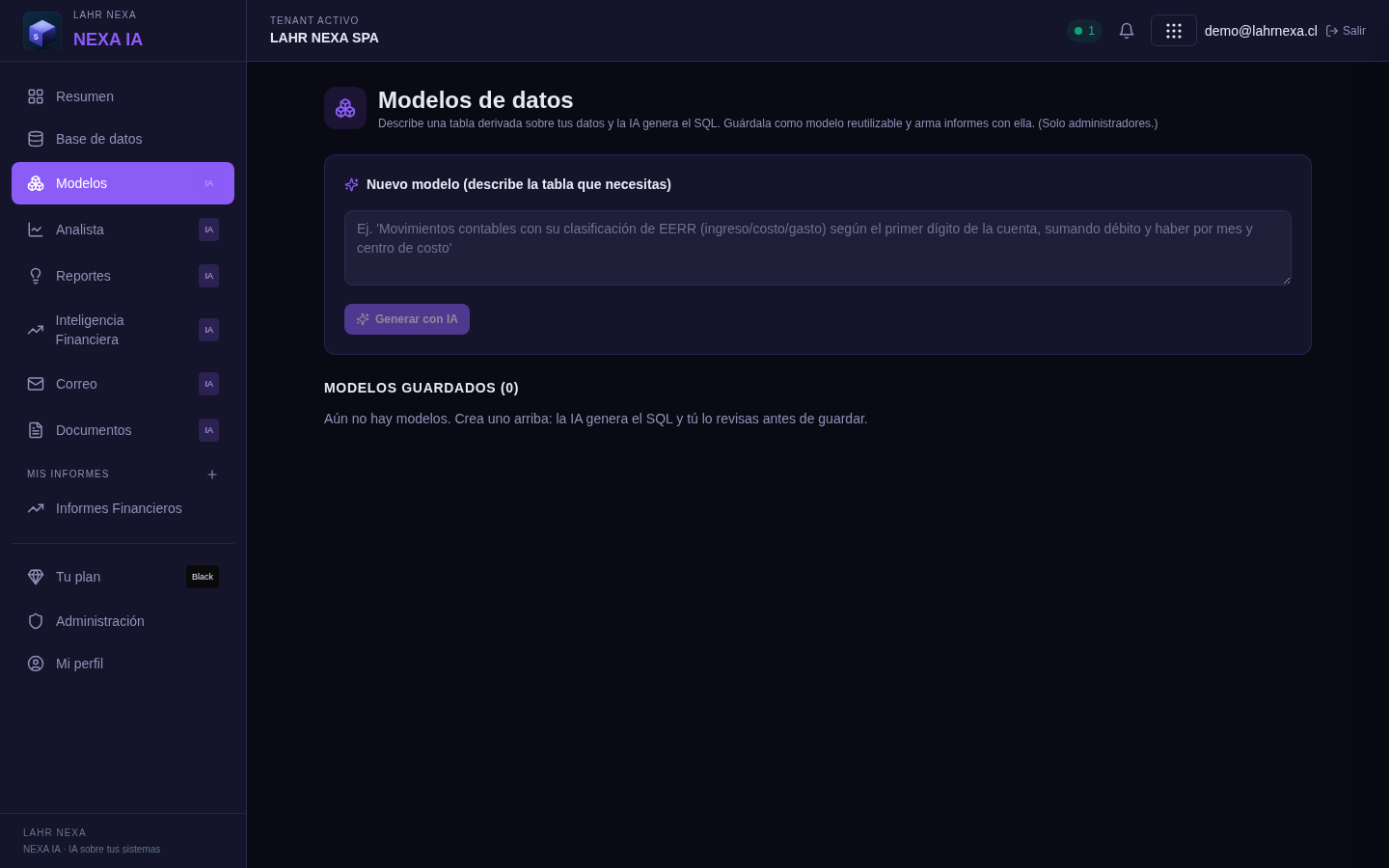 Modelos de datos derivados en Nexa IA.