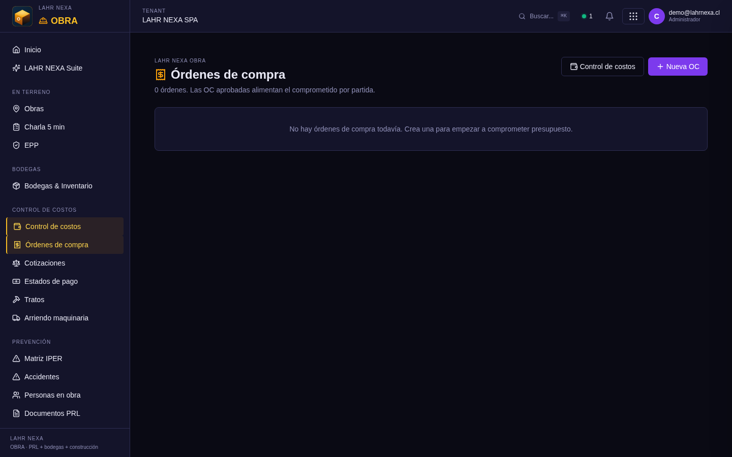 Órdenes de compra de obra.