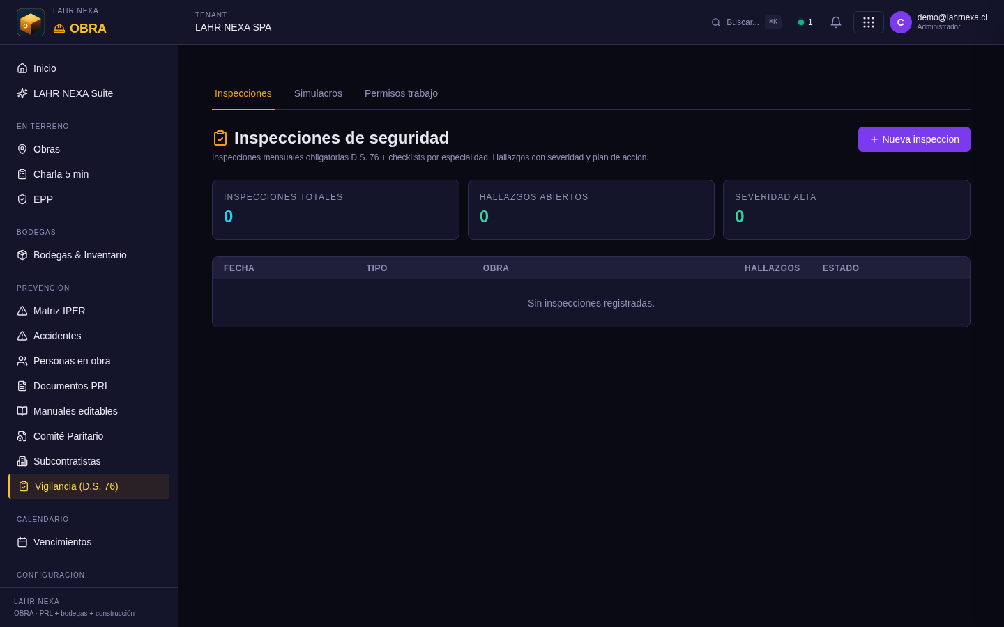 Inspecciones en OBRA.
